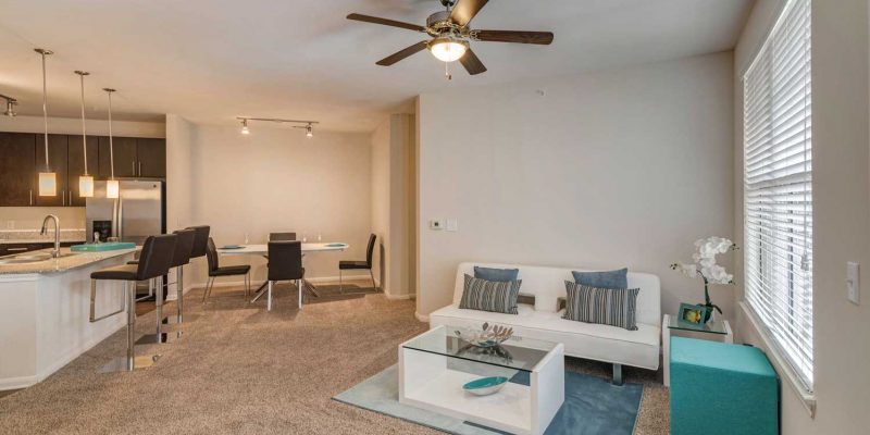 Haven at Augusta Woods 2BEDmodel_living-3 One and Two Bedroom Apartments in Spring, TX near Houston, Tomball, Conroe, and The Woodlands, pet friendly luxury apartment community